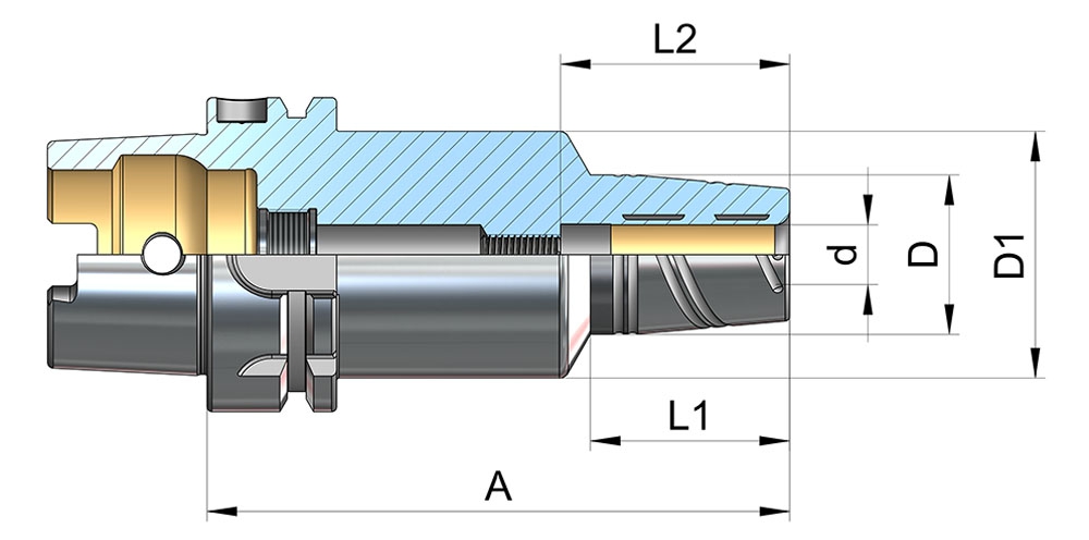  کلت هیدرولیک چاک بلند HSK-A63-12mm ارغلو A63.65.12.200